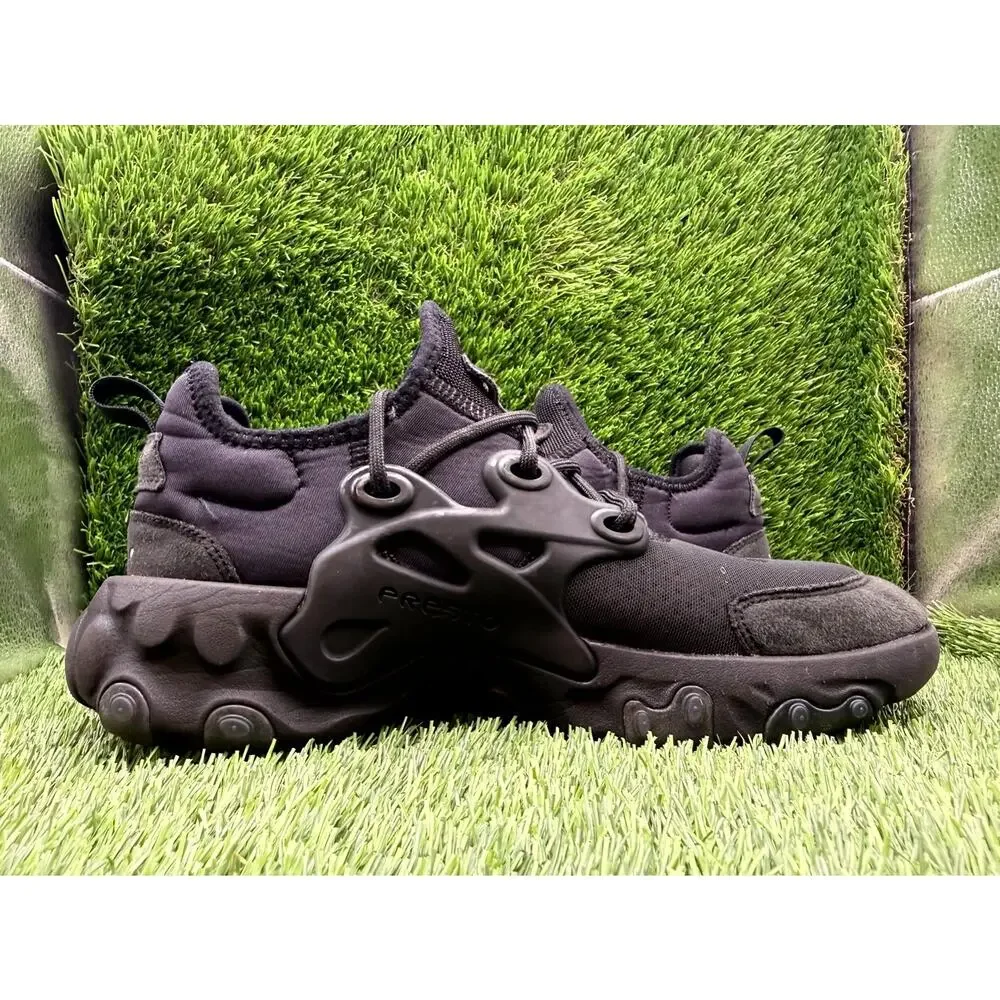 Nike React Presto BQ4002-005 Athletic Sneaker Boys 6 Black Synthetic Running
